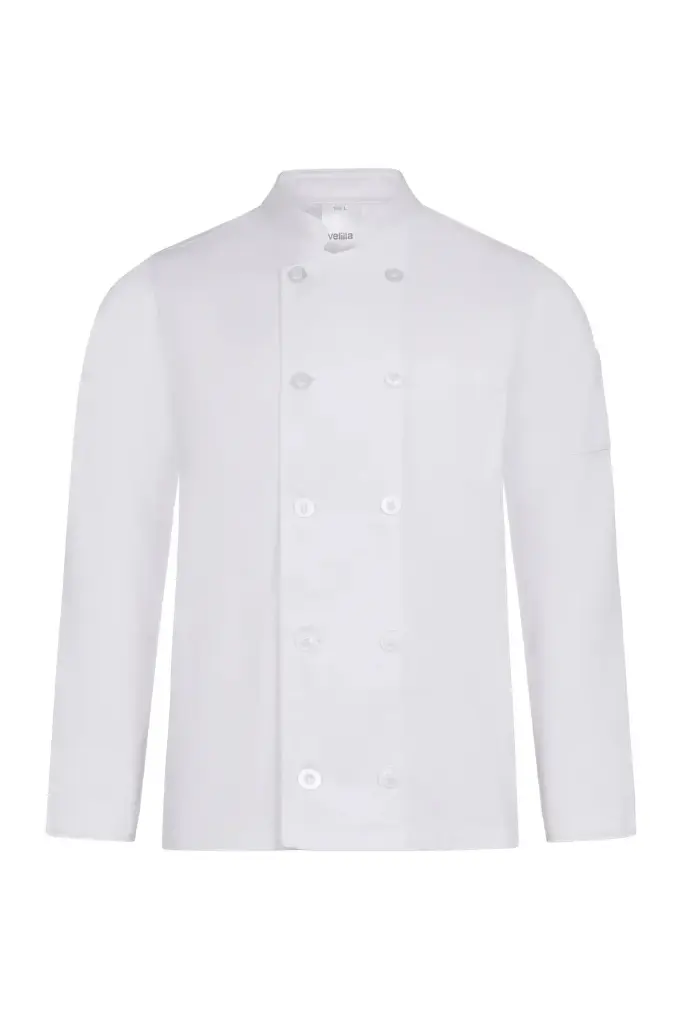 CHAQUETA COCINA 405224 · ML · SOFT TOUCH · CUELLO TIRILLA · CIERRE BOTONADURA · LAVABLE 60ºC