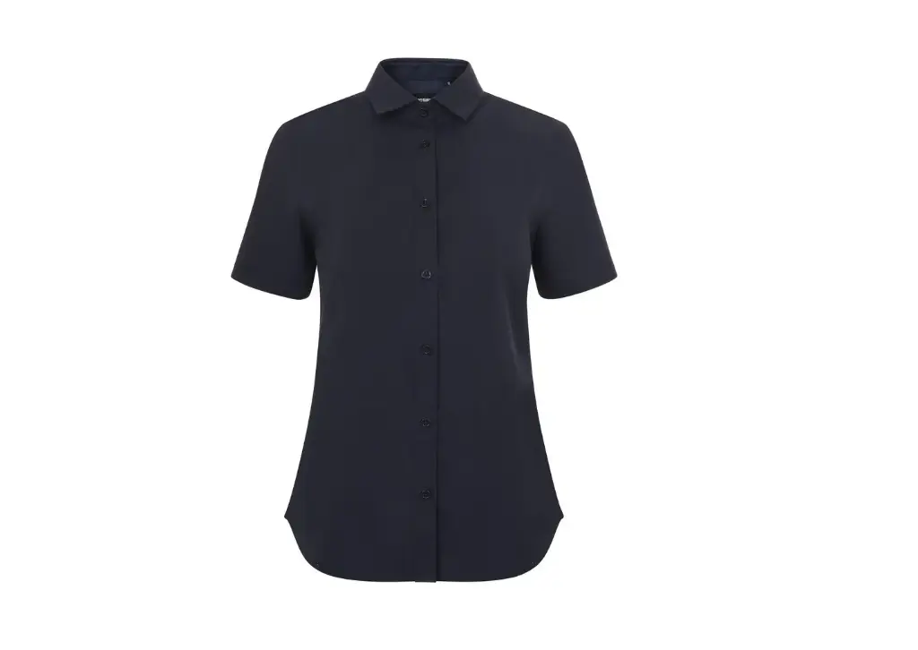 CAMISA 405018S · MC · MUJER · POPELIN · ELASTICO/STRETCH · CUELLO ITALIANO