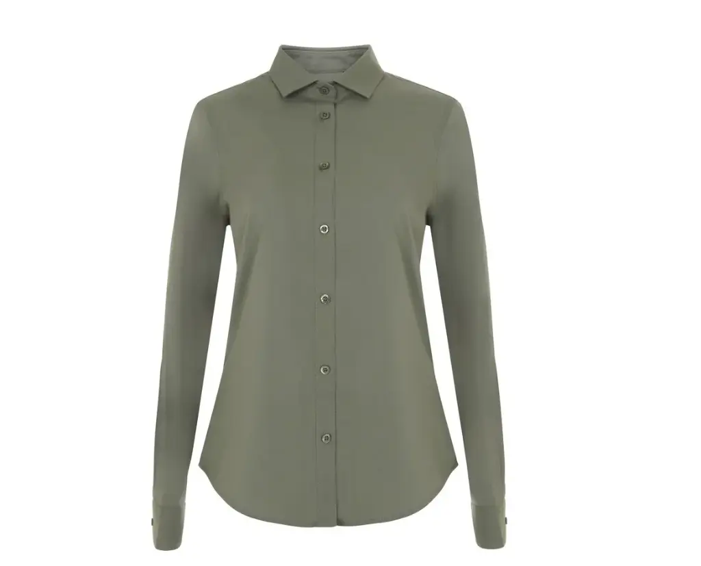 CAMISA 405019S · ML · MUJER · POPELIN · ELASTICO/STRETCH · CUELLO ITALIANO