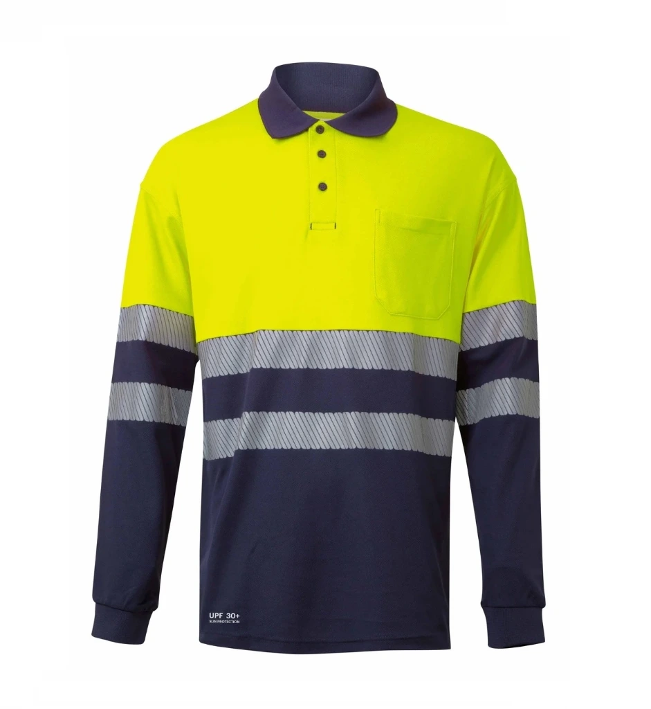 POLO 305545 HI VIS Cotton RS · ML · BICOLOR · ALGODON · BOLSILLO · BANDAS SEGMENTADAS · ECO · PROTEC. SOLAR >30ºC · AV · CE II CAT · [150g]